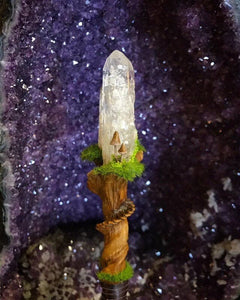 Faerie Castle Wand, Crystal Wand by Soto Collective, Magick wand by Soto Collective, gemstone carving, gemstone Castle, Crystal Castle