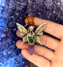 Load image into Gallery viewer, Fairy pendant / Amethyst and Green Garnet