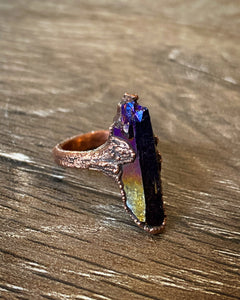 Rainbow Aura point Copper Ring
