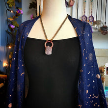 Load image into Gallery viewer, Light Amethyst cluster with inclusions necklace