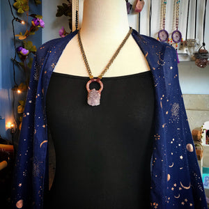 Light Amethyst cluster with inclusions necklace