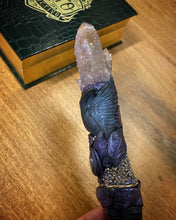 Load image into Gallery viewer, The Raven’s Song | Spirit Quartz, Labradorite and Pyrite wand