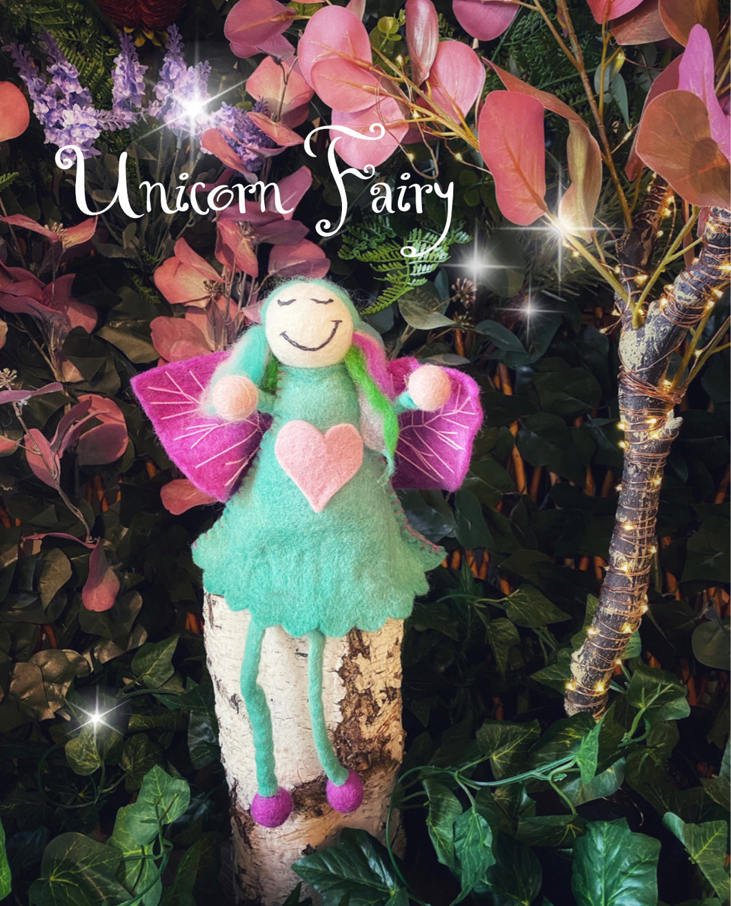 Unicorn Fairy large - felt fairy