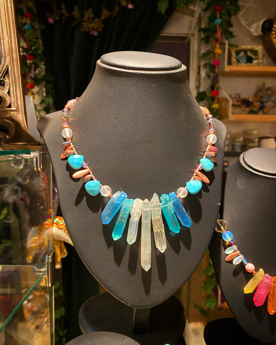 Blue Aura Quartz - Carnival necklace