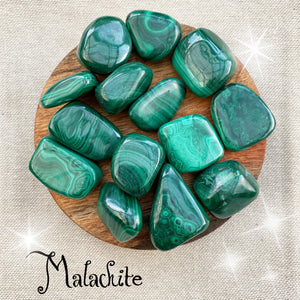 Malachite tumbled stone