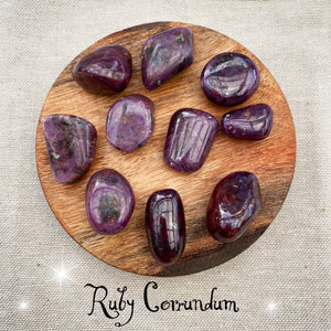 Ruby Corundum tumbled stone