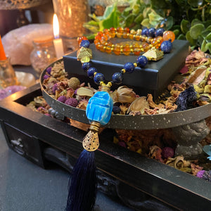 Lapis Lazuli Egyptian themed Mala