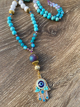 Load image into Gallery viewer, Hamsa Evil Eye Mala necklace