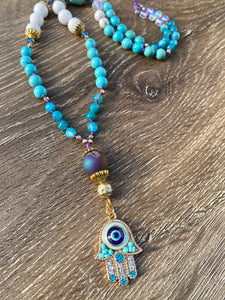 Hamsa Evil Eye Mala necklace