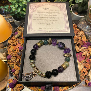 Goddess Hekate crystal bead bracelet