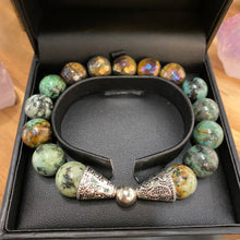 Load image into Gallery viewer, African Turquoise &amp; Tiger eye crystal bracelet