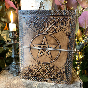 Embossed Leather Pentacle Journal