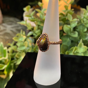 Mexican Fire Agate and Copper Ring