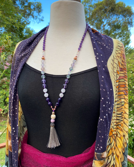 Crystal Bead Mala Necklace