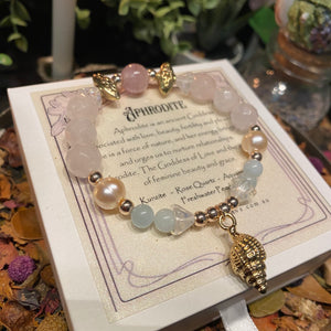 Goddess Aphrodite crystal bead bracelet
