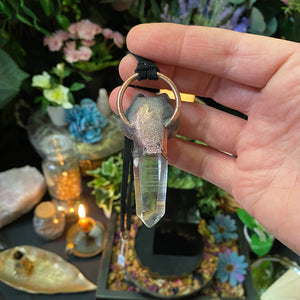 Wolf Totem Relic pendant with Clear Quartz crystal