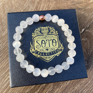 Selenite crystal bead bracelet