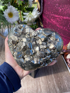 Large Pyrite crystal heart