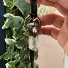 Load image into Gallery viewer, Wolf Totem pendant with Danburite Crystal