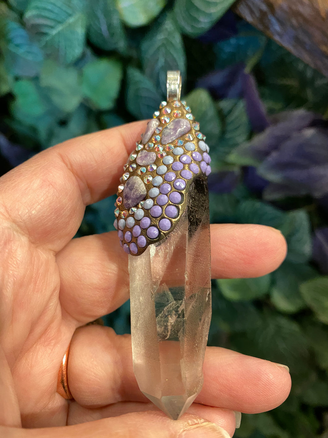 Swarovski encrusted Quartz pendant