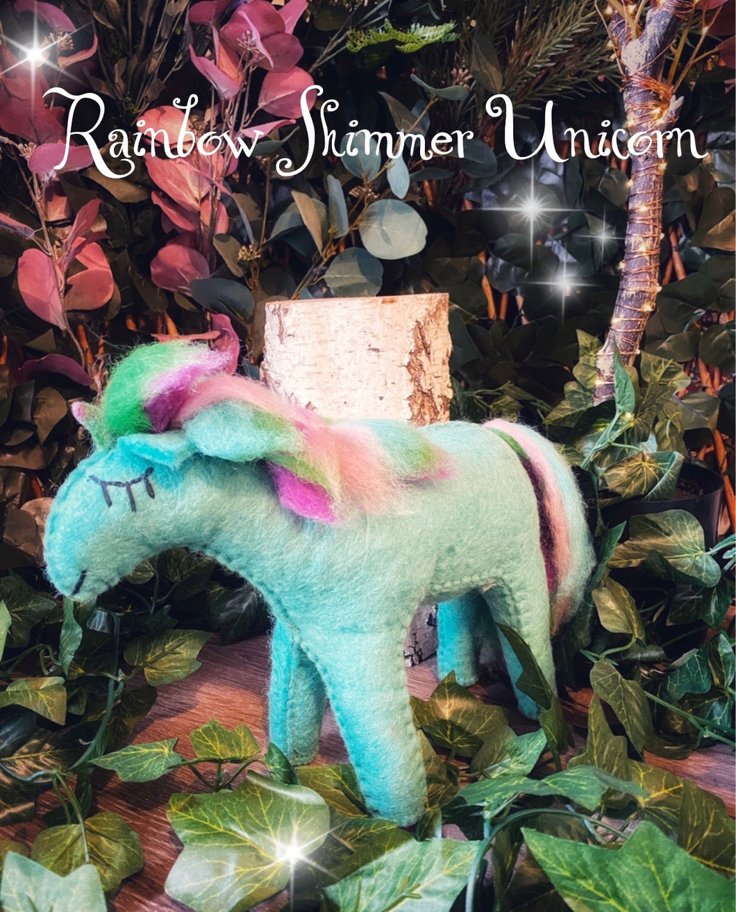 Rainbow shimmer - Felt Unicorn