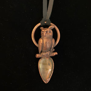 Horned Owl Totem and Labradorite necklace