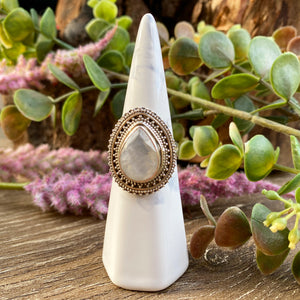 Moonstone sterling silver ring
