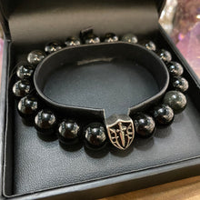 Load image into Gallery viewer, Rainbow Obsidian unisex bead bracelet