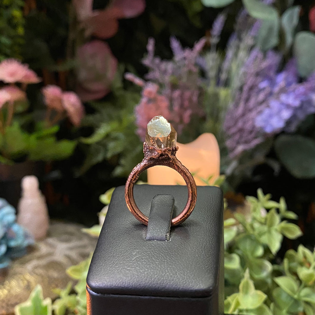 Natural Citrine and Copper Ring