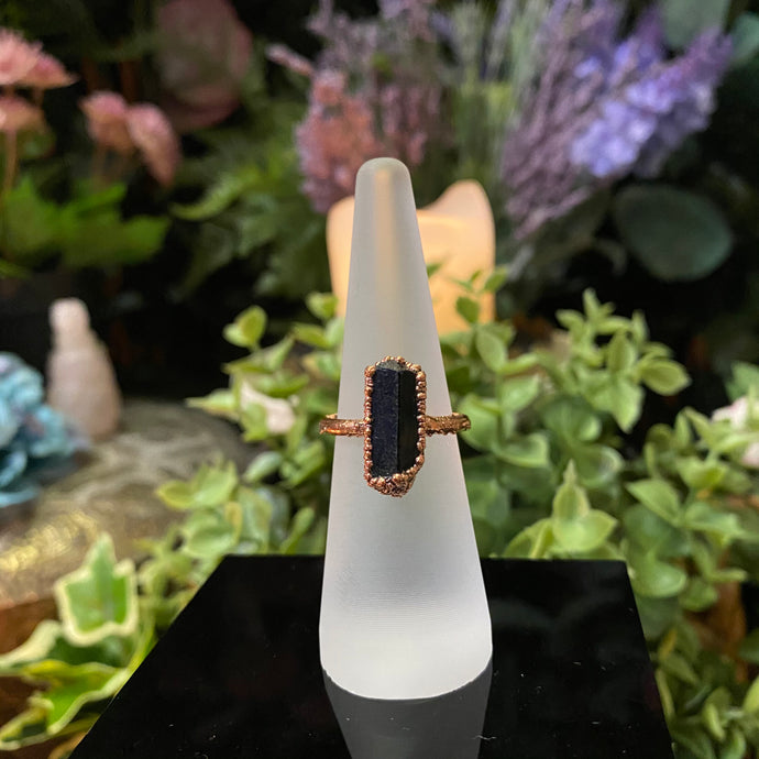 Black Tourmaline crystal Relic Ring
