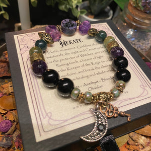 Goddess Hekate crystal bead bracelet