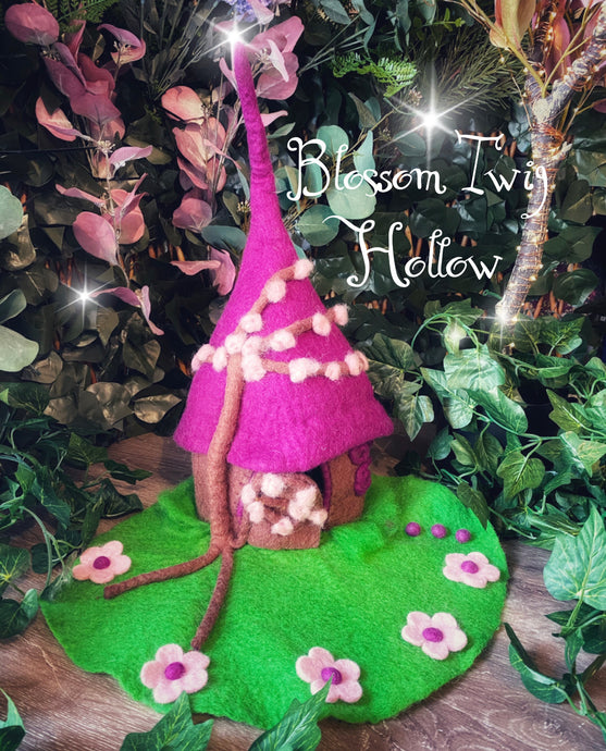 Blossom Twig Hollow - Felt Fairy house