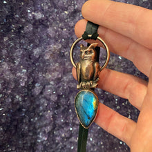 Load image into Gallery viewer, Horned Owl Totem with Labradorite