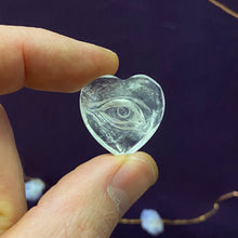Load image into Gallery viewer, Mystic Eye Intaglio carved Clear Quartz Heart