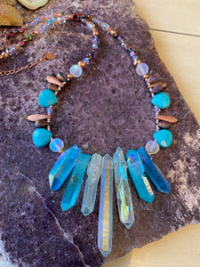 Blue Aura Quartz - Carnival necklace