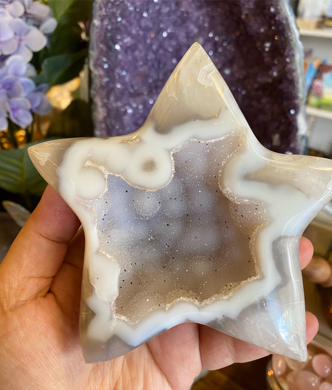 Druze Agate Star carving