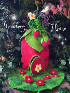 Super Strawberry - Felt fairy home
