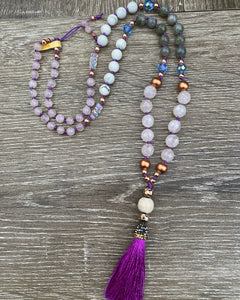 Crystal bead Mala Prayer bead necklace