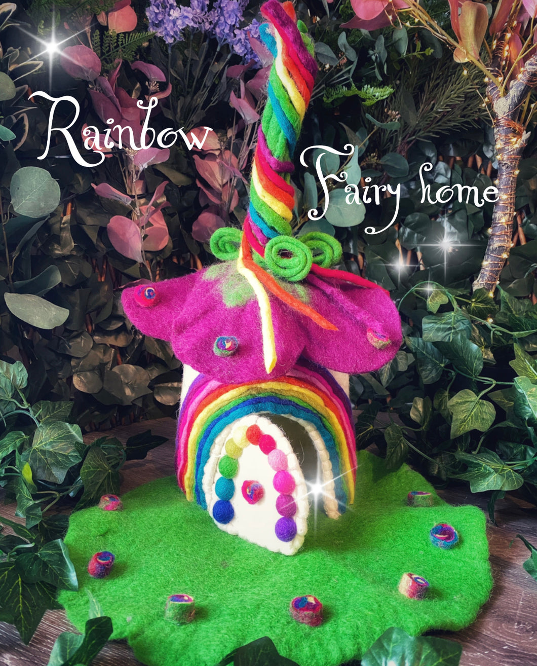 Rainbow - Felt fairy home