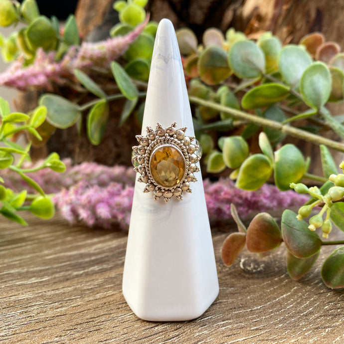 Citrine sterling silver ring