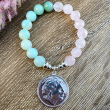 Load image into Gallery viewer, Amazonite X Rose Quartz | Two tone crystal bracelet
