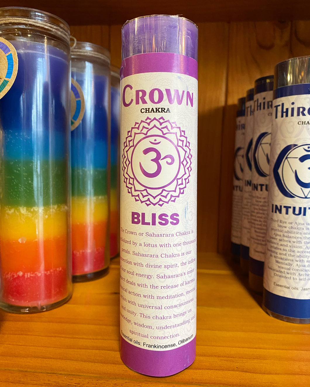 Crown Chakra purple pillar candle