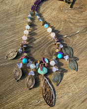 Load image into Gallery viewer, Dragonfly wing multi stone crystal necklace