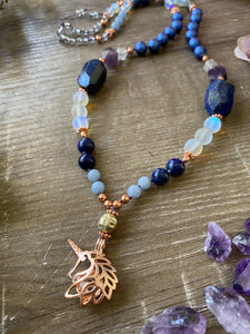 Lapis Lazuli Unicorn Mala Necklace
