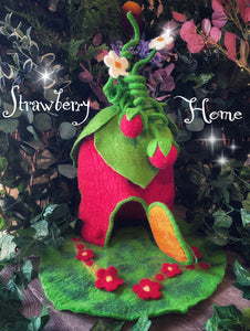 Super Strawberry - Felt fairy home