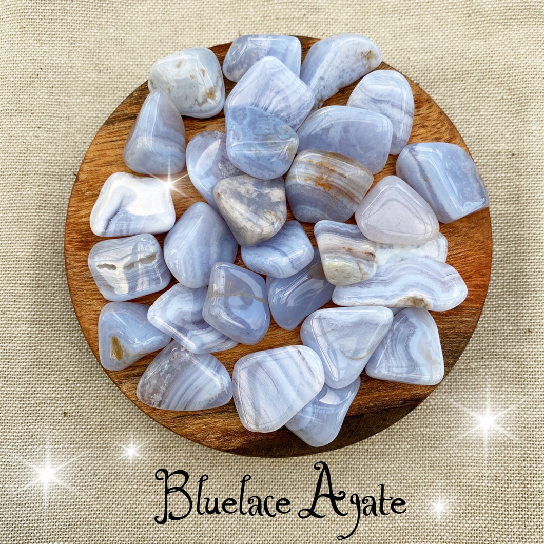 Blue Lace Agate tumbled stone