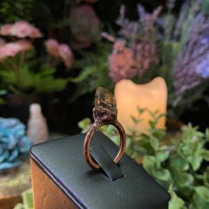Natural Citrine and Copper Ring