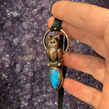 Load image into Gallery viewer, Horned Owl Totem with Labradorite