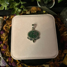 Load image into Gallery viewer, Uvarovite Green Garnet and faceted Peridot Pendant