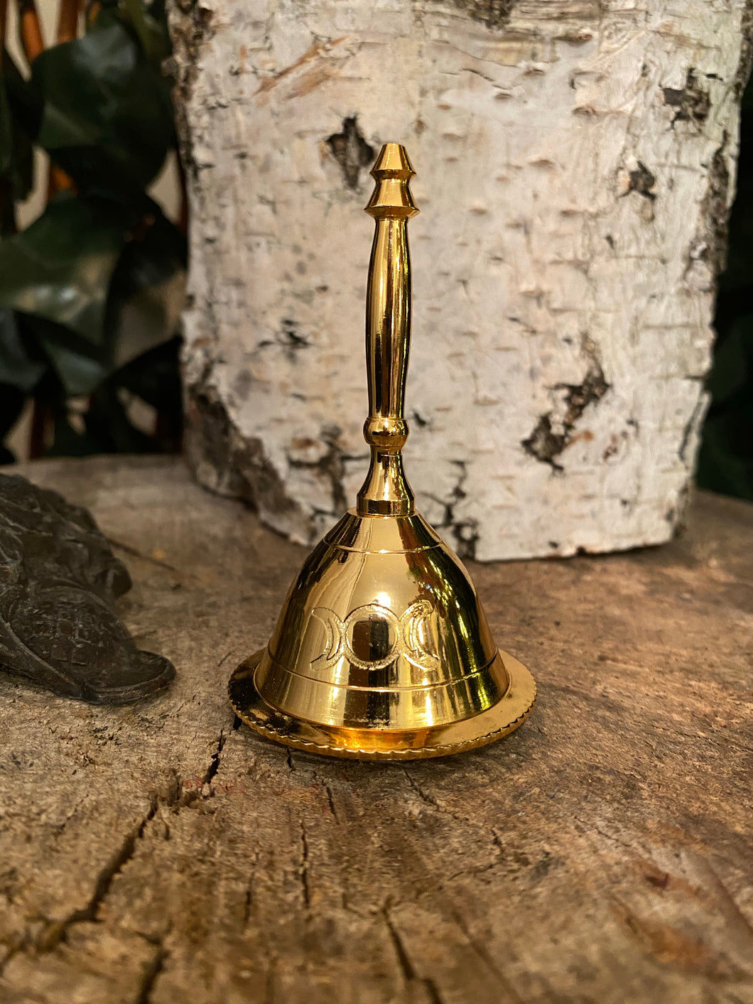Triple Moon brass altar bell